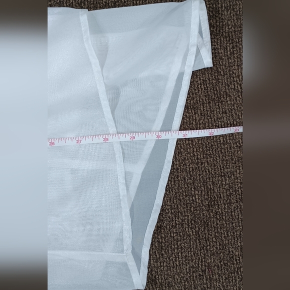 Mudd Womens Sheer Cream Long Sleeve Tie Neck Blouse Size 1X High Low Top - Picture 8 of 9